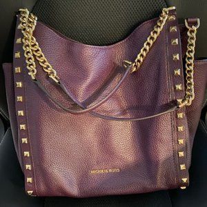 Michael Kors Newbury Medium Chain Shoulder Tote, Burgundy